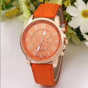 Geneva quartz watch- orange